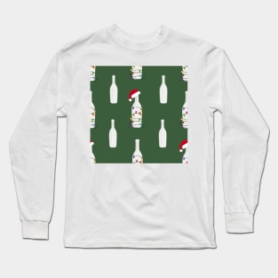 Christmas champagne bottle with Christmas light bulb Long Sleeve T-Shirt